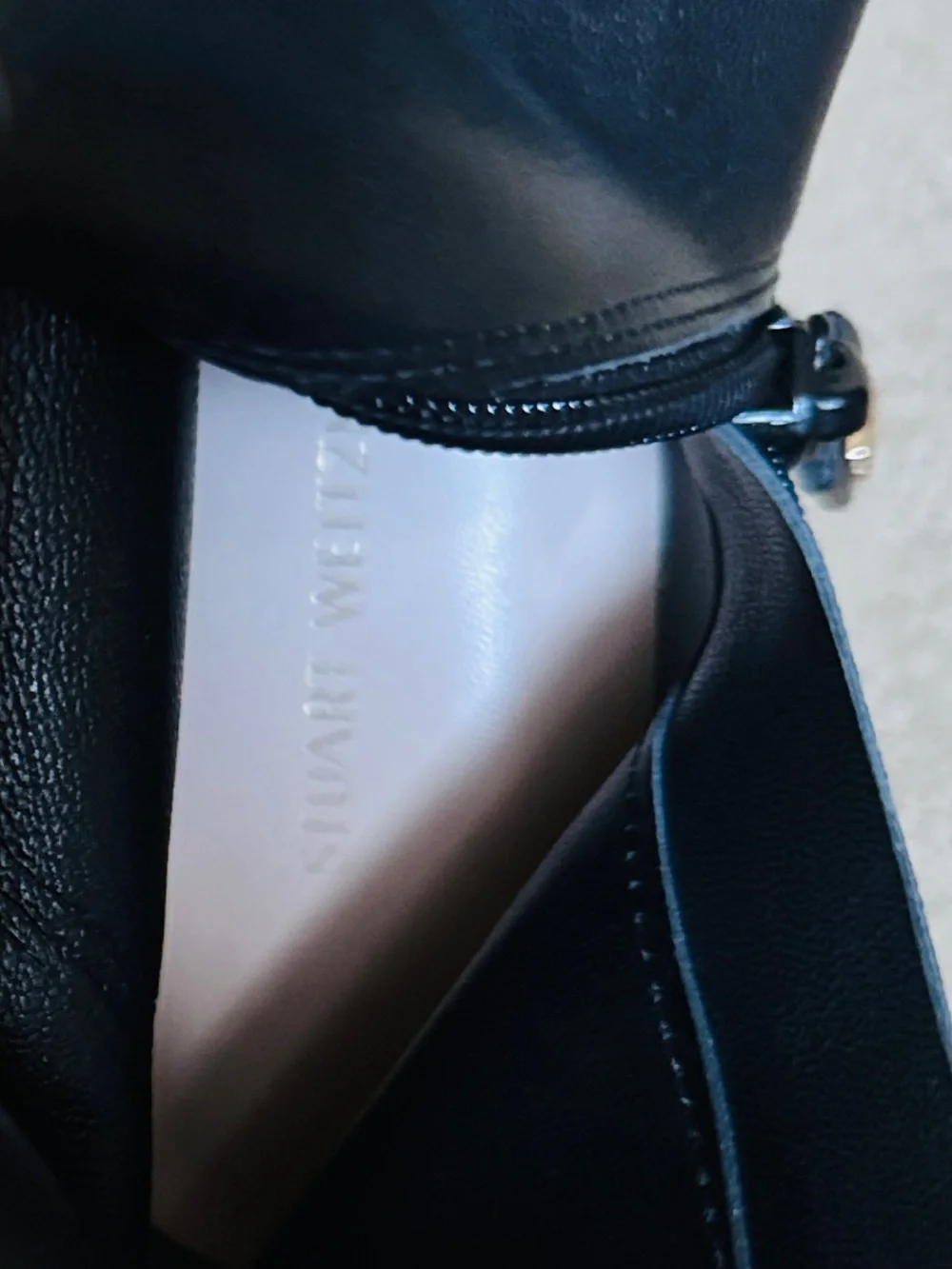 Stuart Weitzman Black Over-the-Knee Leather Boots